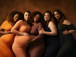 Celebrating the beauty of diverse body shapes and sizes AI Generative photo