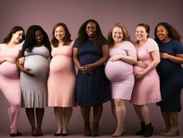 Celebrating the beauty of diverse body shapes and sizes AI Generative photo