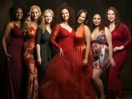 Celebrating the beauty of diverse body shapes and sizes AI Generative photo