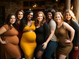 Celebrating the beauty of diverse body shapes and sizes AI Generative photo