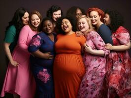 Celebrating the beauty of diverse body shapes and sizes AI Generative photo