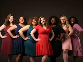 Celebrating the beauty of diverse body shapes and sizes AI Generative photo