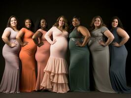 Celebrating the beauty of diverse body shapes and sizes AI Generative photo