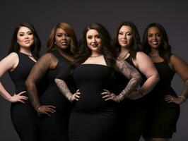 Celebrating the beauty of diverse body shapes and sizes AI Generative photo