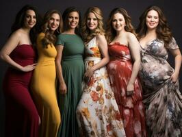 Celebrating the beauty of diverse body shapes and sizes AI Generative photo
