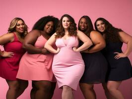 Celebrating the beauty of diverse body shapes and sizes AI Generative photo