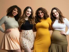 Celebrating the beauty of diverse body shapes and sizes AI Generative photo