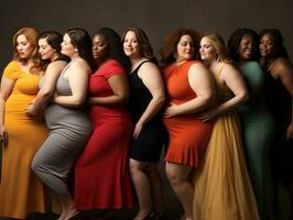 Celebrating the beauty of diverse body shapes and sizes AI Generative photo