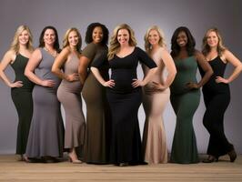 Celebrating the beauty of diverse body shapes and sizes AI Generative photo