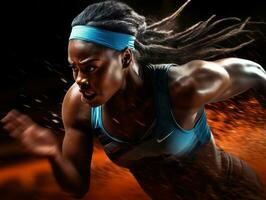 Dynamic Photograph of Female athlete AI Generative photo