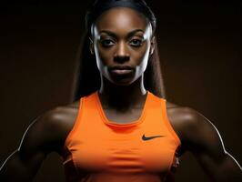 Dynamic Photograph of Female athlete AI Generative photo