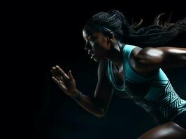 Dynamic Photograph of Female athlete AI Generative photo