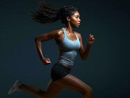 Dynamic Photograph of Female athlete AI Generative photo