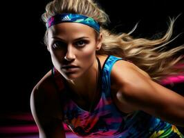 Dynamic Photograph of Female athlete AI Generative photo