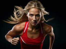 Dynamic Photograph of Female athlete AI Generative photo