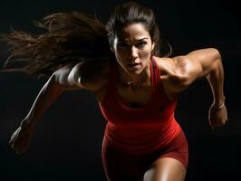 Dynamic Photograph of Female athlete AI Generative photo