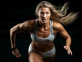 Dynamic Photograph of Female athlete AI Generative photo