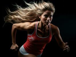 Dynamic Photograph of Female athlete AI Generative photo