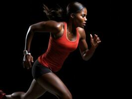 Dynamic Photograph of Female athlete AI Generative photo