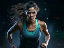 Dynamic Photograph of Female athlete AI Generative photo