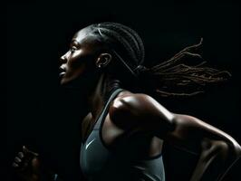 Dynamic Photograph of Female athlete AI Generative photo