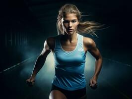 Dynamic Photograph of Female athlete AI Generative photo