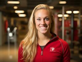 Dynamic Photograph of Female athlete AI Generative photo