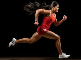 Dynamic Photograph of Female athlete AI Generative photo