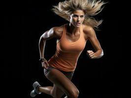 Dynamic Photograph of Female athlete AI Generative photo