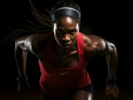 Dynamic Photograph of Female athlete AI Generative photo