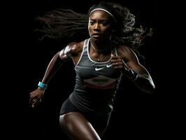 Dynamic Photograph of Female athlete AI Generative photo