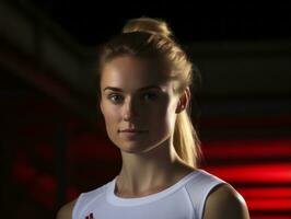 Dynamic Photograph of Female athlete AI Generative photo