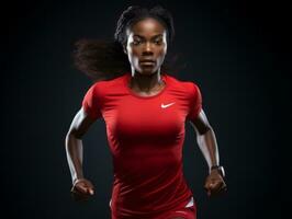 Dynamic Photograph of Female athlete AI Generative photo