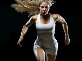 Dynamic Photograph of Female athlete AI Generative photo