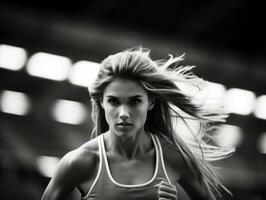 Dynamic Photograph of Female athlete AI Generative photo