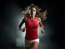 Dynamic Photograph of Female athlete AI Generative photo