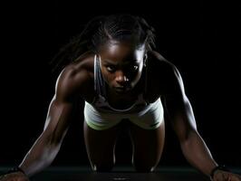 Dynamic Photograph of Female athlete AI Generative photo