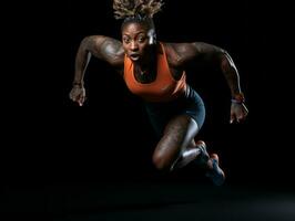 Dynamic Photograph of Female athlete AI Generative photo