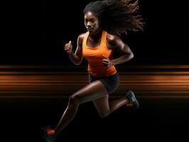 Dynamic Photograph of Female athlete AI Generative photo