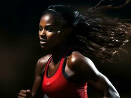 Dynamic Photograph of Female athlete AI Generative photo