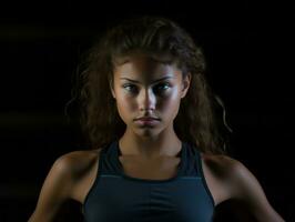 Dynamic Photograph of Female athlete AI Generative photo