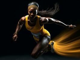 Dynamic Photograph of Female athlete AI Generative photo