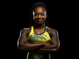 Dynamic Photograph of Female athlete AI Generative photo
