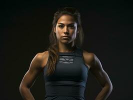 Dynamic Photograph of Female athlete AI Generative photo