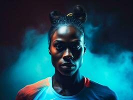 Dynamic Photograph of Female athlete AI Generative photo