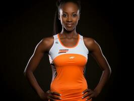 Dynamic Photograph of Female athlete AI Generative photo