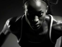 Dynamic Photograph of Female athlete AI Generative photo