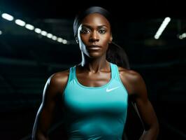 Dynamic Photograph of Female athlete AI Generative photo