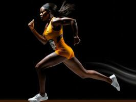 Dynamic Photograph of Female athlete AI Generative photo