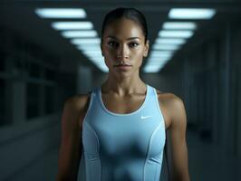 Dynamic Photograph of Female athlete AI Generative photo